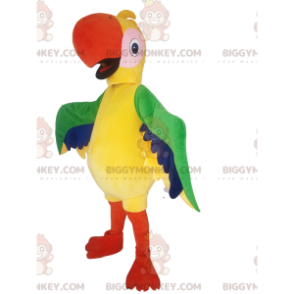 Mehrfarbiges Papagei BIGGYMONKEY™ Maskottchen-Kostüm. Papagei