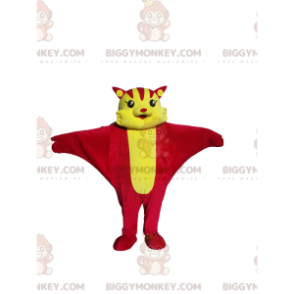 Red and Yellow Flying Cat BIGGYMONKEY™ Mascot Costume.Cat