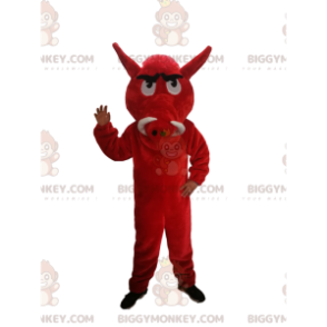 Costume de mascotte BIGGYMONKEY™ de sanglier rouge avec de