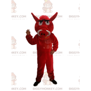 BIGGYMONKEY™ Costume da mascotte Cinghiale rosso con grandi