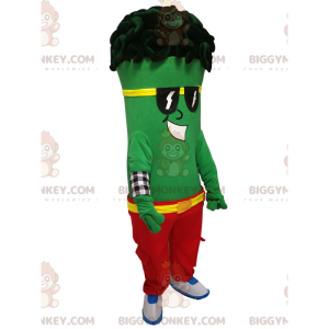 Green Character BIGGYMONKEY™ Mascot Costume with Rastas –