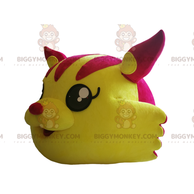 Traje de mascote BIGGYMONKEY™ gato amarelo e Cortar L (175-180CM)