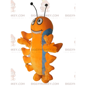 Disfraz de mascota Ciempiés naranja y azul BIGGYMONKEY™. -