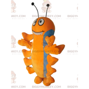 Costume de mascotte BIGGYMONKEY™ de mille-pattes orange et bleu