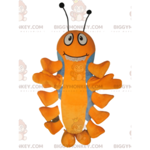 Costume de mascotte BIGGYMONKEY™ de mille-pattes orange et bleu