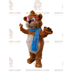 BIGGYMONKEY™ Disfraz de mascota de castor marrón y blanco con