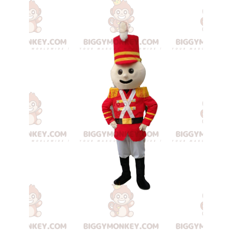 Disfraz de mascota BIGGYMONKEY™ de soldado con traje rojo.