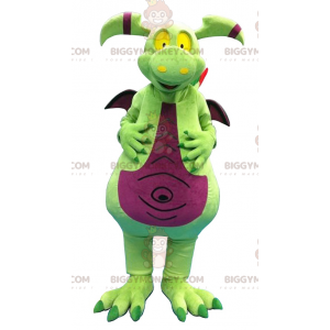 Green and Purple Dragon BIGGYMONKEY™ Mascot Costume –