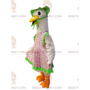 Fato de mascote Goose BIGGYMONKEY™ com vestido campestre.