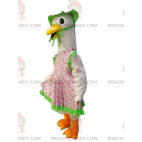 Goose BIGGYMONKEY™ mascot costume with country dress. goose
