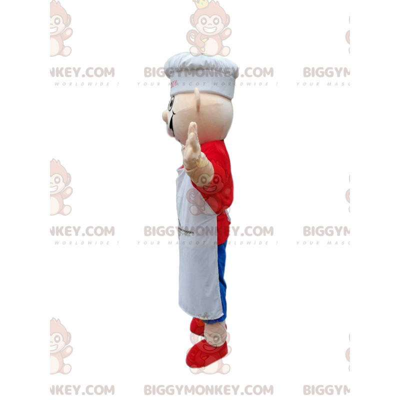 Costume de mascotte BIGGYMONKEY™ de chef avec un tablier et une