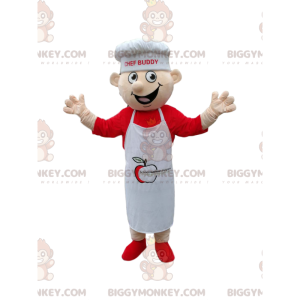 Chef-kok BIGGYMONKEY™ mascottekostuum met witte schort en