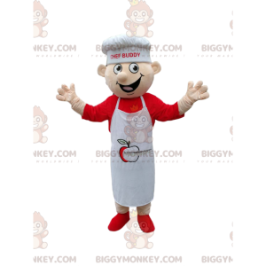 Costume da mascotte da chef BIGGYMONKEY™ con grembiule bianco e