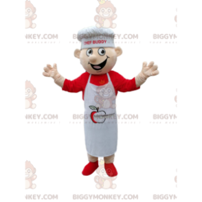 Chef-kok BIGGYMONKEY™ mascottekostuum met witte schort en