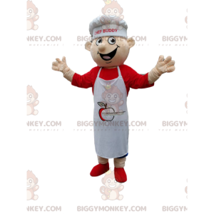 Costume de mascotte BIGGYMONKEY™ de chef avec un tablier et une