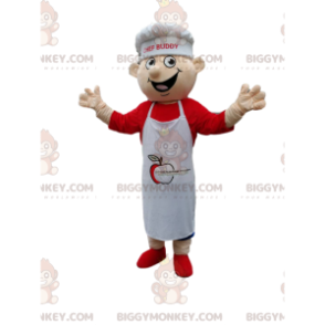 Chef BIGGYMONKEY™ mascot costume with white apron and chef's