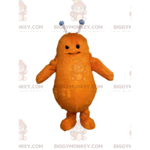 Orange Alien BIGGYMONKEY™ maskotdräkt med antenner. -