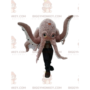 BIGGYMONKEY™ Gigantisch grijs octopus-mascottekostuum. octopus