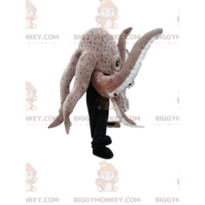 BIGGYMONKEY™ Gigantisch grijs octopus-mascottekostuum. octopus
