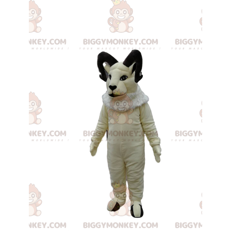 Majestátní kostým maskota bílé kozy BIGGYMONKEY™. kostým berana
