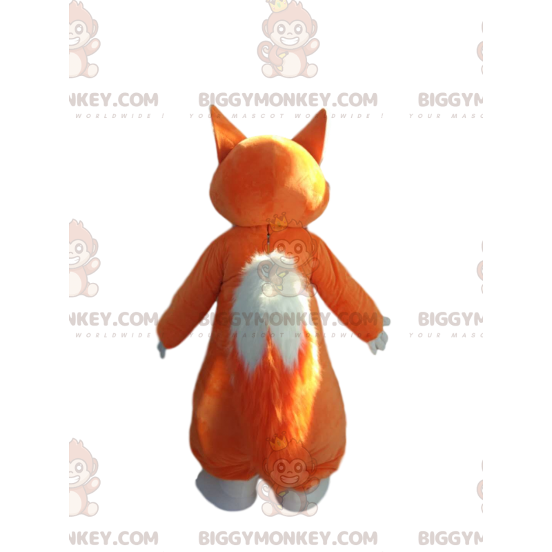 Costume de mascotte BIGGYMONKEY™ de renard orange et blanc.