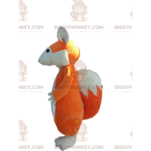 Fantasia de mascote BIGGYMONKEY™ de raposa laranja e branca.