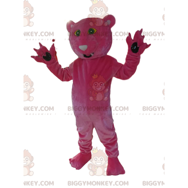 Kostým fuchsiového pantera BIGGYMONKEY™ maskota. kostým pantera