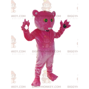 Traje de mascote de Pantera Fuchsia BIGGYMONKEY™. fantasia de