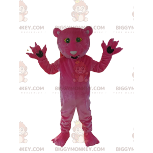 Costume de mascotte BIGGYMONKEY™ de panthère fushia. Costume de