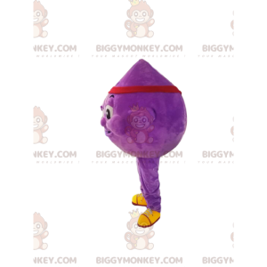 Costume de mascotte BIGGYMONKEY™ de goutte violette avec un