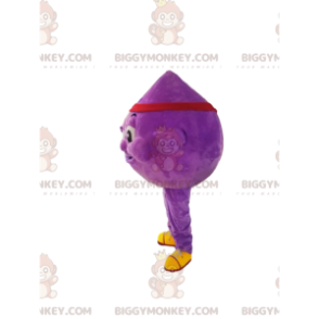 BIGGYMONKEY™ mascottekostuum van paarse druppel met een rode