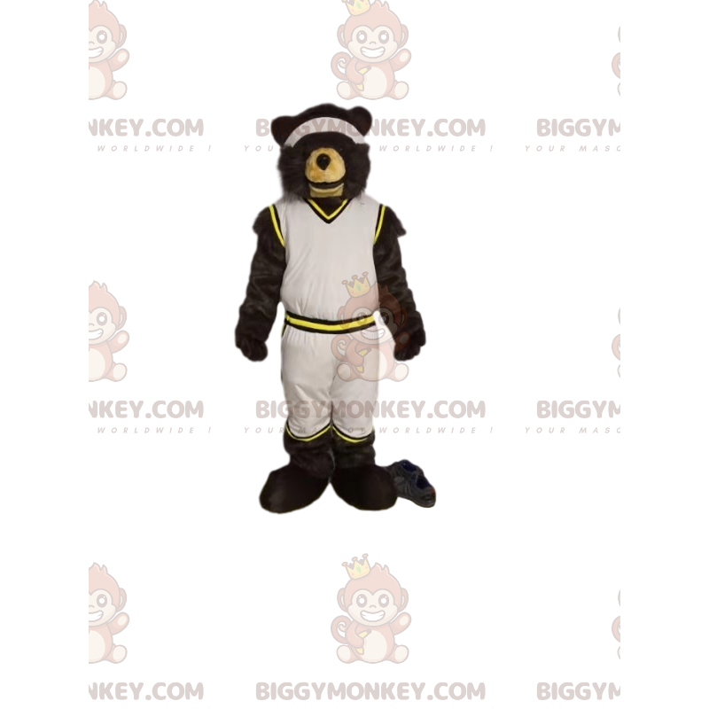 Costume da mascotte Bear BIGGYMONKEY™ in abbigliamento sportivo bianco.  costume da orso