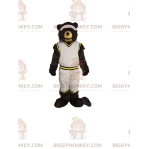 Bear BIGGYMONKEY™ Mascot Costume in White Sportswear. bear