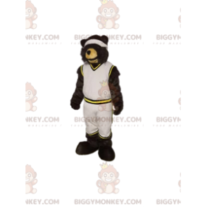 Bear BIGGYMONKEY™ Mascot Costume in White Sportswear. bear