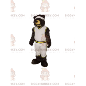 Medvědí kostým maskota BIGGYMONKEY™ v bílém sportovním