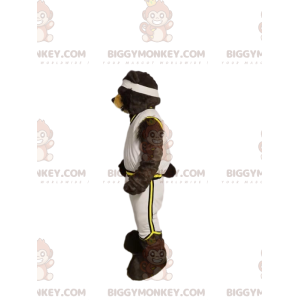 Traje de mascote de urso BIGGYMONKEY™ em roupas esportivas