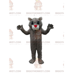 Disfraz de mascota BIGGYMONKEY™ de leopardo con hocico rojo.