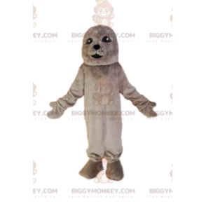 Costume de mascotte BIGGYMONKEY™ de phoque gris. Costume de