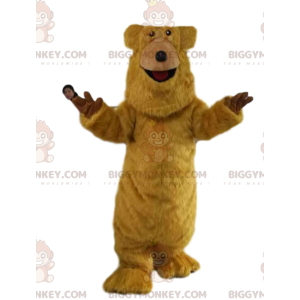 Mycket glad brun björn BIGGYMONKEY™ maskotdräkt. björndräkt -