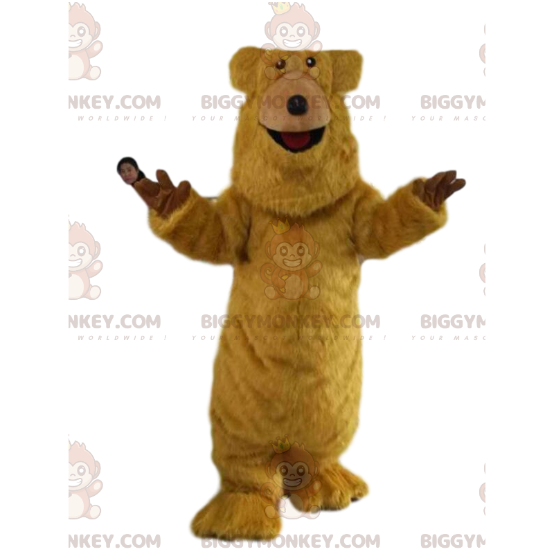 Costume mascotte BIGGYMONKEY™ da orso bruno molto allegro.