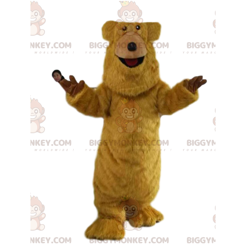 Erittäin iloinen Brown Bear BIGGYMONKEY™ maskottiasu. karhun