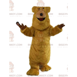 Disfraz de mascota BIGGYMONKEY™ de oso pardo muy alegre.