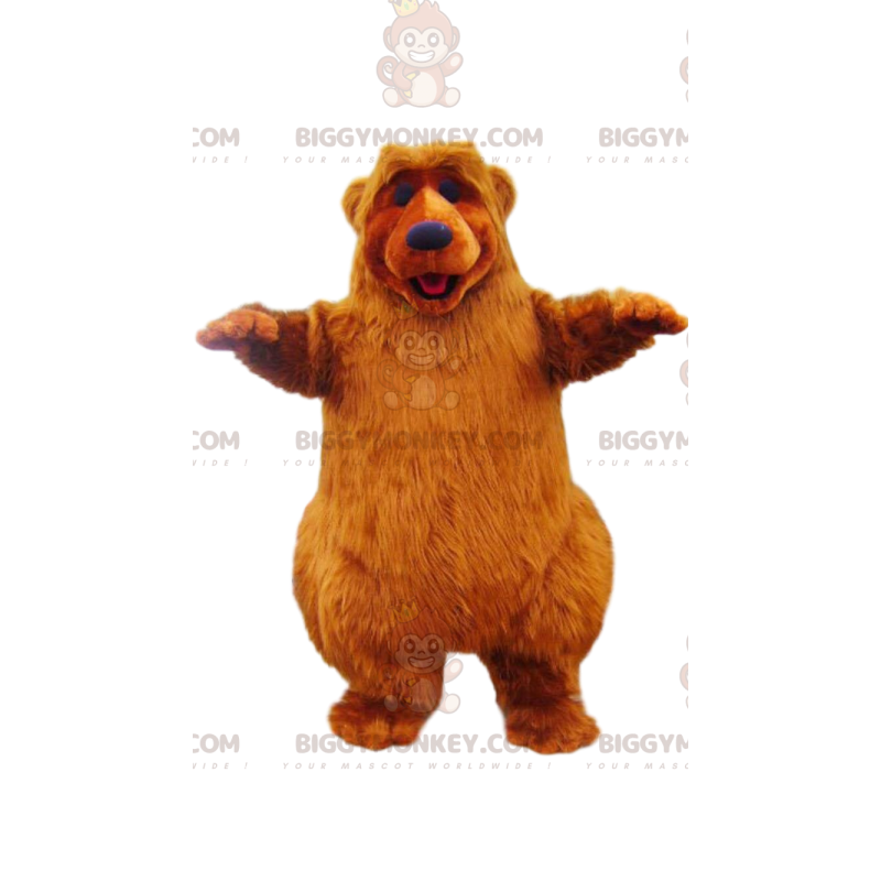 Costume de mascotte BIGGYMONKEY™ d'ours brun super heureux.