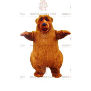 Costume de mascotte BIGGYMONKEY™ d'ours brun super heureux.