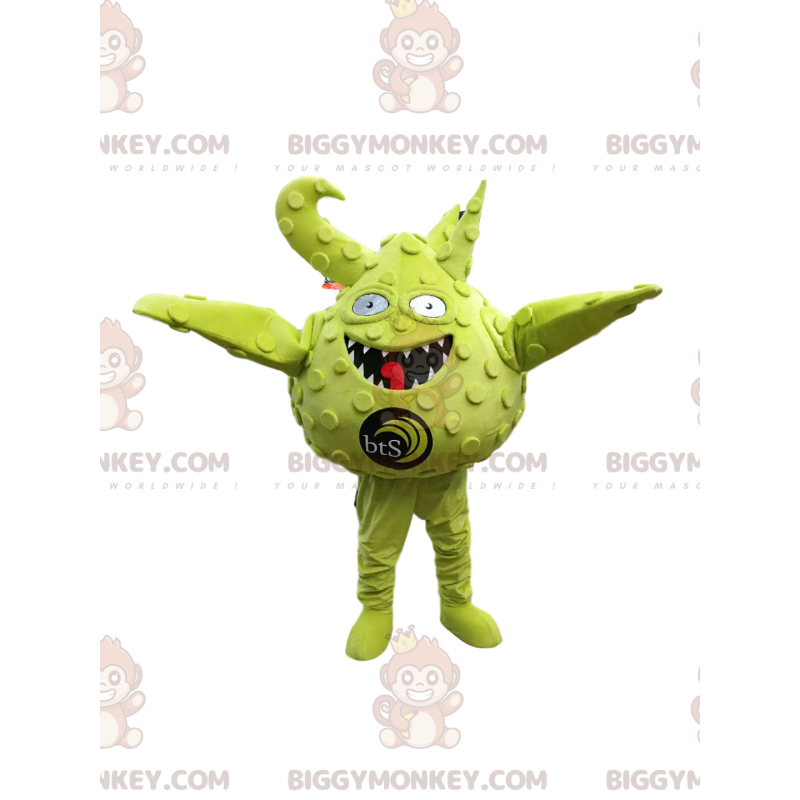 Lille rundt grønt monster BIGGYMONKEY™ maskotkostume. monster