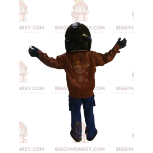 Aviator BIGGYMONKEY™ Mascot Costume with Helmet and Leather