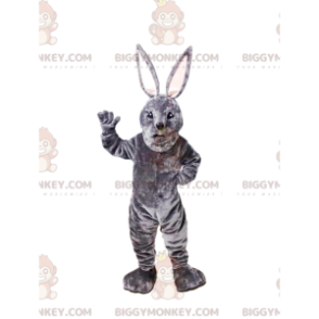 Costume de mascotte BIGGYMONKEY™ de lapin gris. Costume de