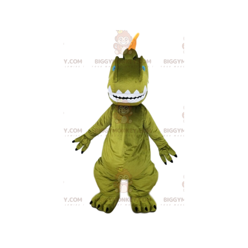 Costume de mascotte BIGGYMONKEY™ de dinosaure vert et sa crête