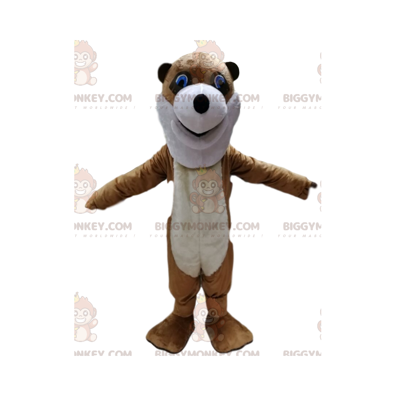 Costume da mascotte BIGGYMONKEY™ con volpe bianca Formato L (175