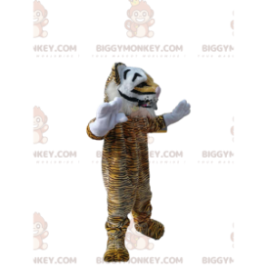 BIGGYMONKEY™ mascottekostuum van een tijger met een grote